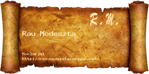 Rau Modeszta névjegykártya